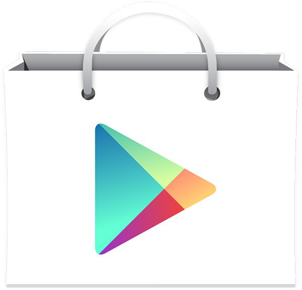 Google White Shopping Bag Icon